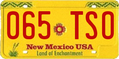 NM license plate 065TSO