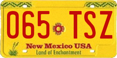 NM license plate 065TSZ