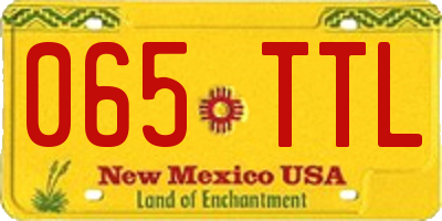 NM license plate 065TTL