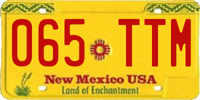 NM license plate 065TTM