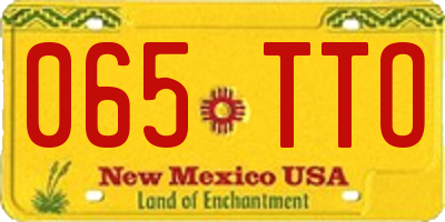 NM license plate 065TTO