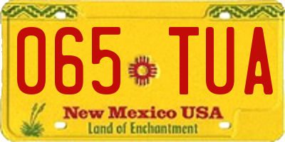 NM license plate 065TUA