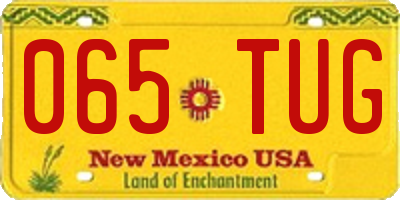 NM license plate 065TUG
