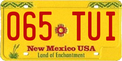 NM license plate 065TUI