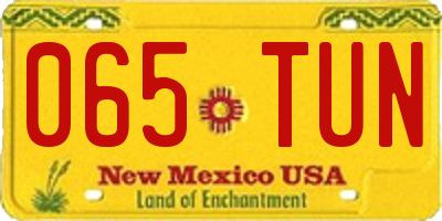 NM license plate 065TUN