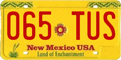 NM license plate 065TUS