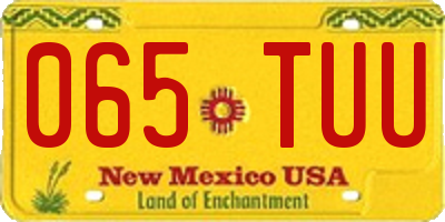 NM license plate 065TUU