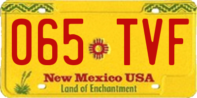 NM license plate 065TVF