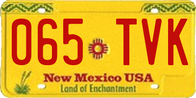 NM license plate 065TVK
