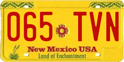 NM license plate 065TVN