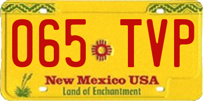 NM license plate 065TVP