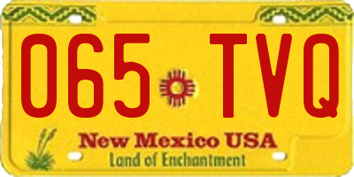 NM license plate 065TVQ