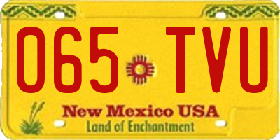 NM license plate 065TVU