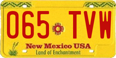 NM license plate 065TVW
