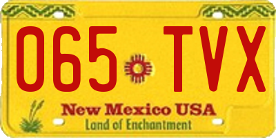 NM license plate 065TVX