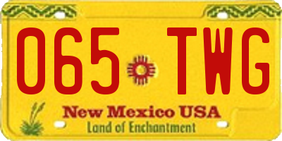 NM license plate 065TWG