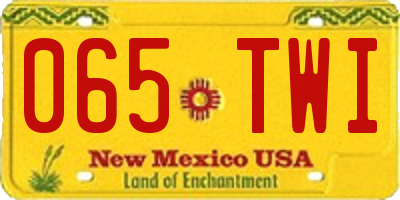 NM license plate 065TWI