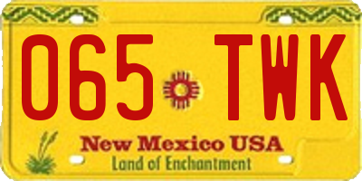 NM license plate 065TWK