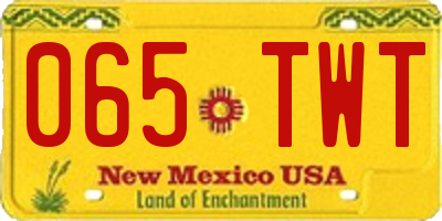 NM license plate 065TWT