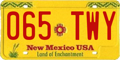 NM license plate 065TWY