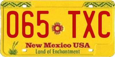 NM license plate 065TXC