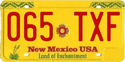 NM license plate 065TXF