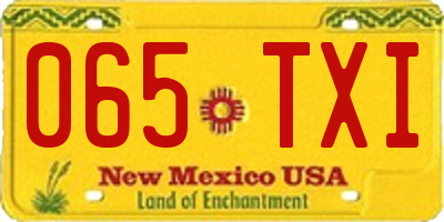 NM license plate 065TXI