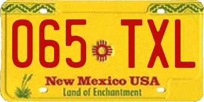 NM license plate 065TXL