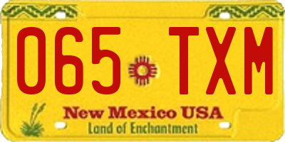 NM license plate 065TXM
