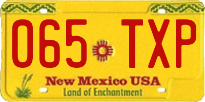 NM license plate 065TXP