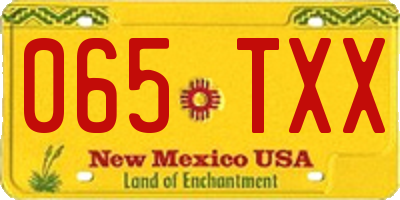 NM license plate 065TXX