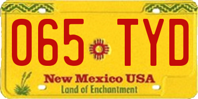 NM license plate 065TYD