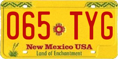 NM license plate 065TYG