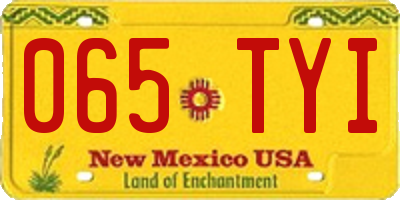 NM license plate 065TYI