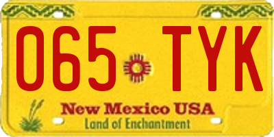NM license plate 065TYK
