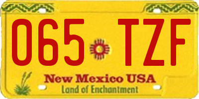 NM license plate 065TZF