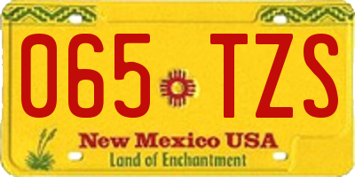 NM license plate 065TZS