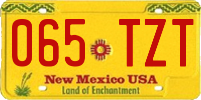 NM license plate 065TZT