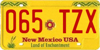 NM license plate 065TZX