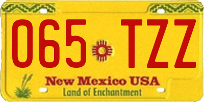 NM license plate 065TZZ