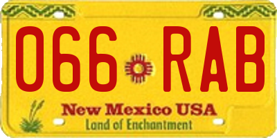 NM license plate 066RAB