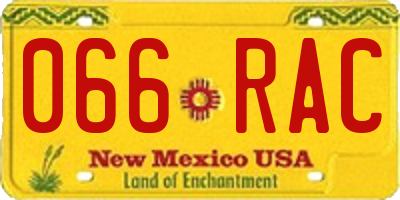 NM license plate 066RAC