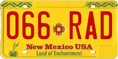 NM license plate 066RAD