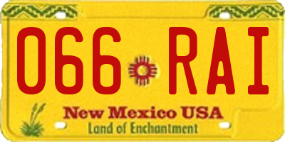 NM license plate 066RAI