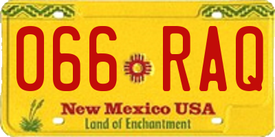 NM license plate 066RAQ