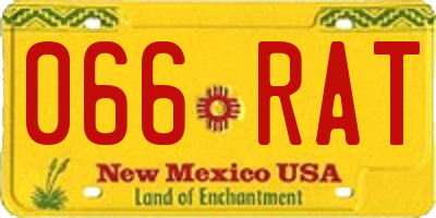 NM license plate 066RAT