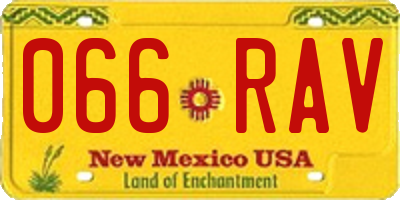 NM license plate 066RAV