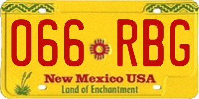 NM license plate 066RBG