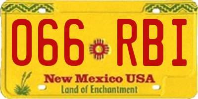 NM license plate 066RBI