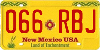 NM license plate 066RBJ